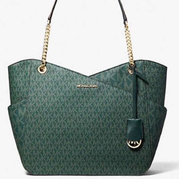 Michael Kors: Jet Set Large Logo Shoulder Bag - Picture 1 of 5